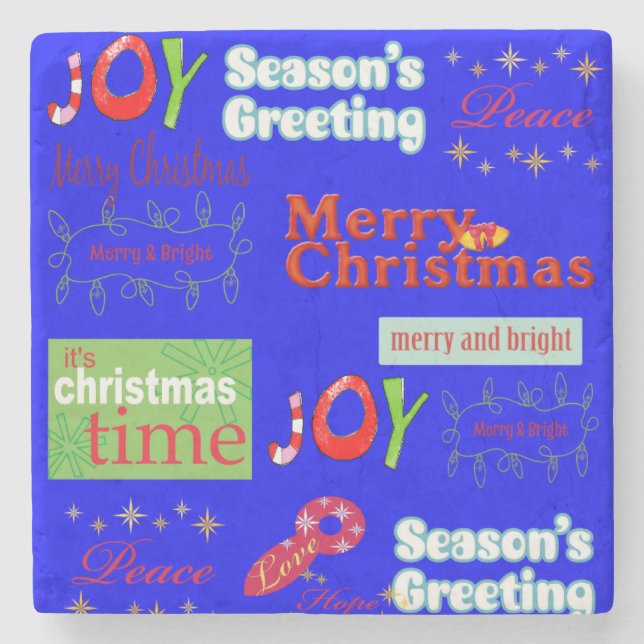 Jul Marble Stone Underlägg, Joy Peace Stenunderlägg (Framsidan)
