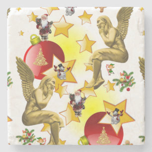 Jul Marble Stone Underlägg, Jul Angel Stenunderlägg