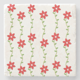 Jul Marble Stone Underlägg, Poinsettia Stenunderlägg