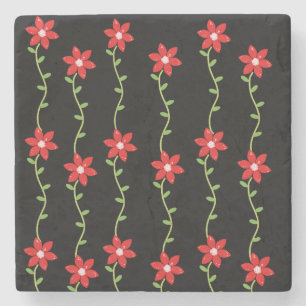 Jul Marble Stone Underlägg, Poinsettia Stenunderlägg