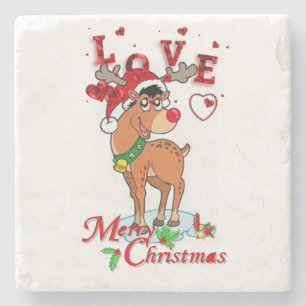 Jul Marble Stone Underlägg, Reindeer Stenunderlägg