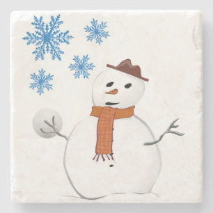 Jul Marble Stone Underlägg, Snögubbe Stenunderlägg