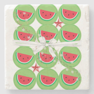 Jul Marble Stone Underlägg, Watermelon Bow Stenunderlägg