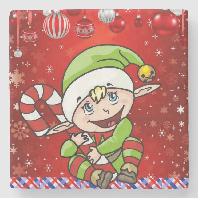 Jul Marmor Stencoaster, Tomte Stenunderlägg (Framsidan)