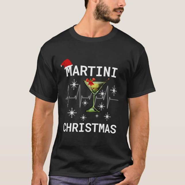 jul Martini Cocktail Lycklig Hour Shirt Funny T Shirt (Framsida)