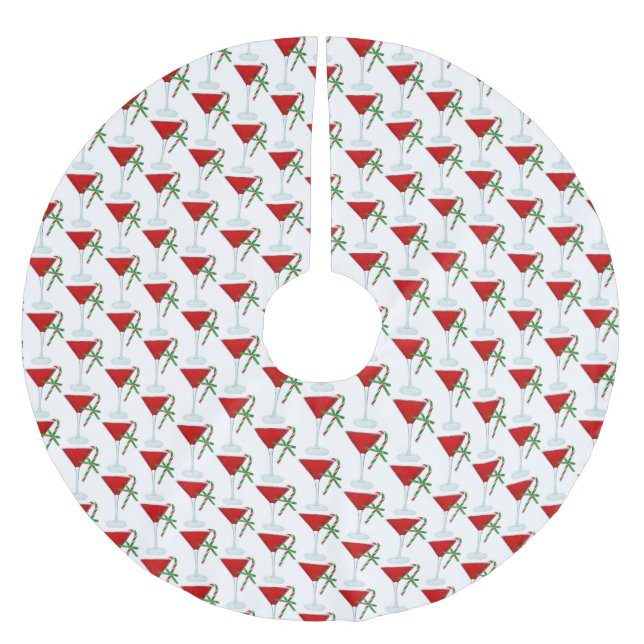 Jul Martini Cocktail Med Godisstavar Julgransmatta Borstad Polyester (Framsidan)
