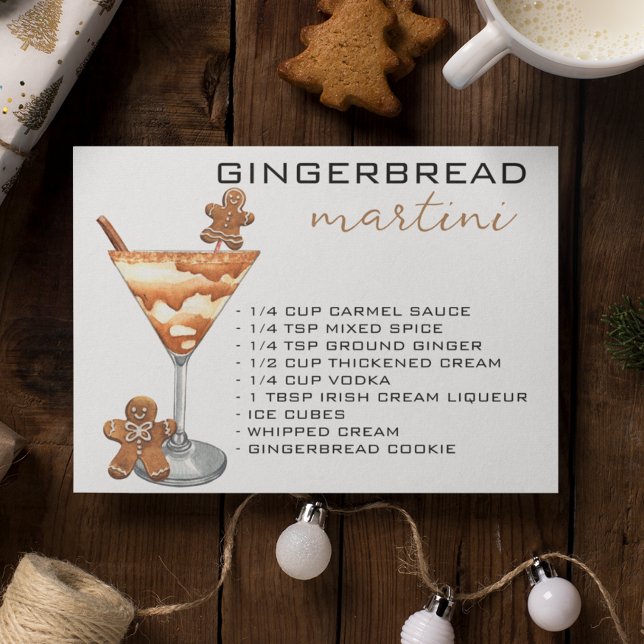 Jul Martini Cocktail Recipe Gingerbröd Vykort (Skapare uppladdad)
