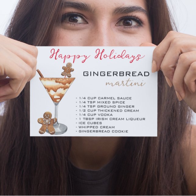 Jul Martini Cocktail Recipe Gingerbröd Vykort (Skapare uppladdad)
