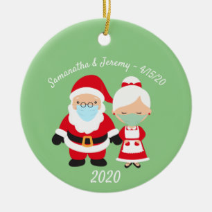 Jul-Mask-tomten i Ansikte och Claus Bröllop Julgransprydnad Keramik