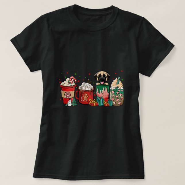 Jul Mastiff Hund Kaffe koppar xmass Winter Pet T Shirt (Design framsida)