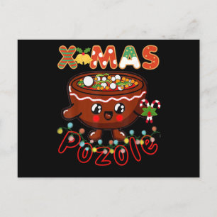 Jul Mat Cute Pozole Skål Ful Julpyjamas Inbjudan Vykort