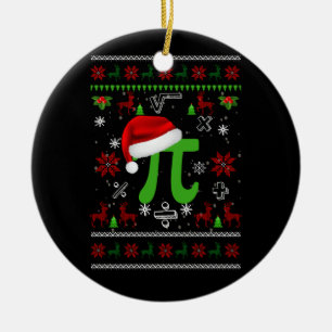 Jul Math Pi Santa Hat Costume Julafton Ugly Math Julgransprydnad Keramik
