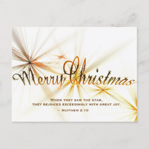 Jul Matthew 2:10 Bible Modern Star Design Vykort