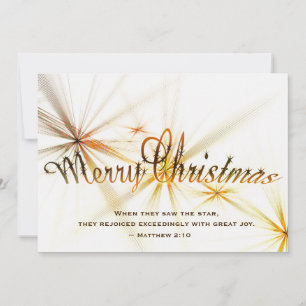 Jul Matthew 2:10 Modern stjärndesign, platt Julkort