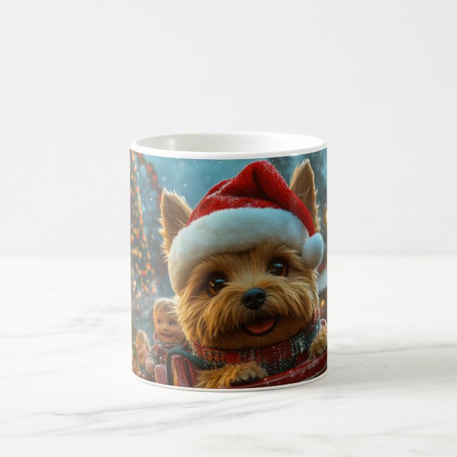 Jul med australian terrier hund berg- och dalbana kaffemugg (Center)