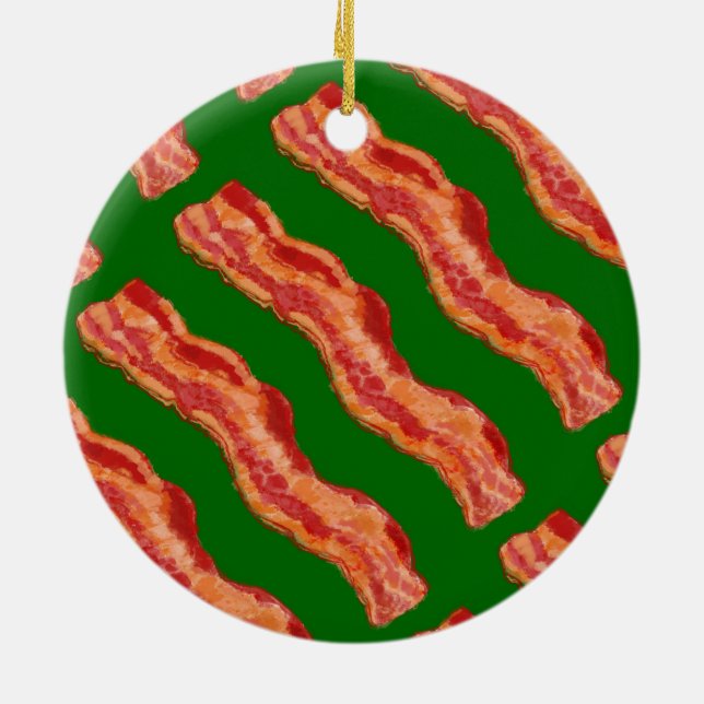 Jul med bacon julgransprydnad keramik (Baksidan)