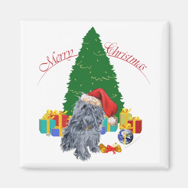 Jul med Brysselgriffon Magnet (Framsidan)