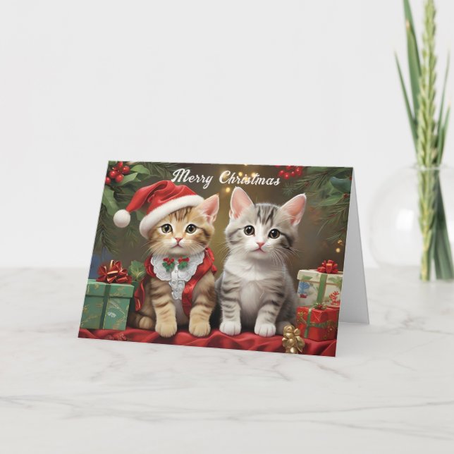 Jul med Cute Cats Kort (Framsida)