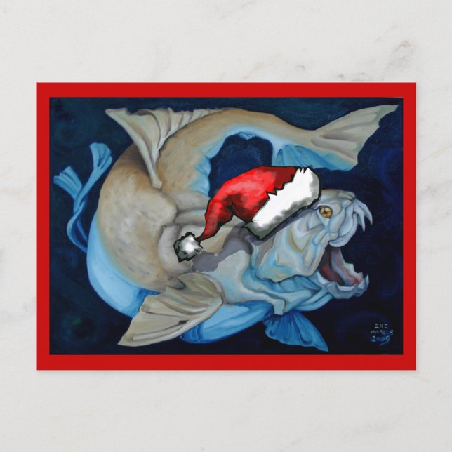 Jul med Dunkleosteus Helg Vykort (Framsida)