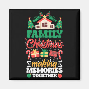 Jul med familjen skapar minnen tillsammans magnet