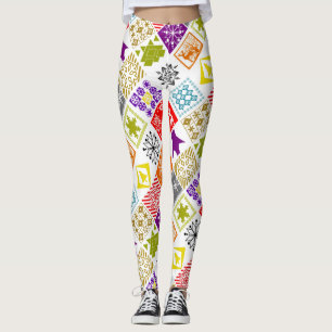 Jul med flera färgader leggings