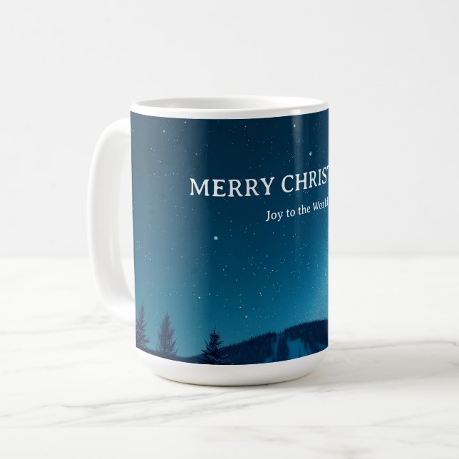 Jul med himmelska månfaser, vinternatt kaffemugg (Framsida vänster)