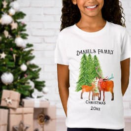 Jul med hjortfamilj t shirt