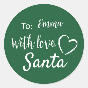 Jul med Kärlek från Santa Sticker Runt Klistermärke