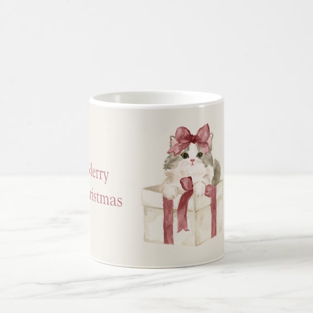 Jul med katt i låda kaffemugg (Center)