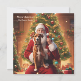 Jul med lycklig hund julkort