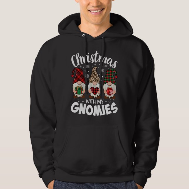 Jul med min Gnomie Leopard-lärare Gnome Buf Hoodie (Framsida)