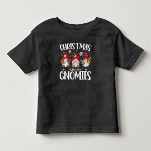 Jul med mina Gnomer Buffalo Röd Rutig Gnome T Shirt