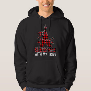 Jul med mina stammar Julafton Buffalo-familjen Hoodie