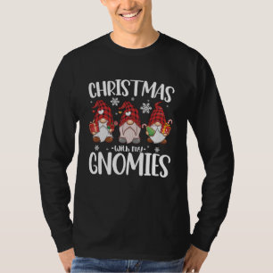 Jul med mina Tomtar Buffalo Röd Rutig Tomte T Shirt