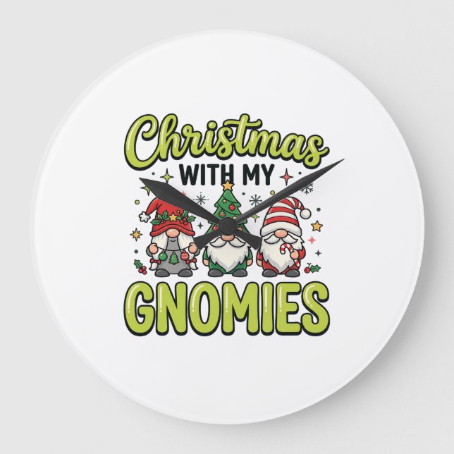 Jul med mina Tomtar Tomte Design Stor Klocka (Framsida)