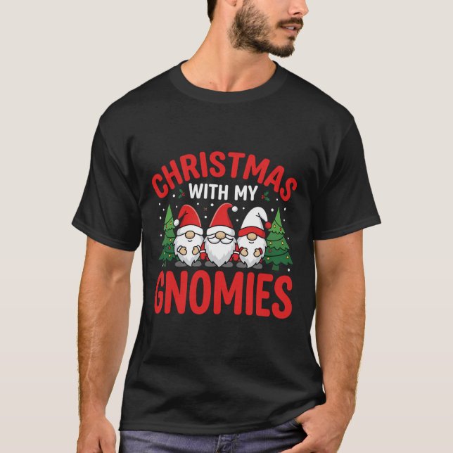 Jul med mina Tomtar Tomte T Shirt (Framsida)