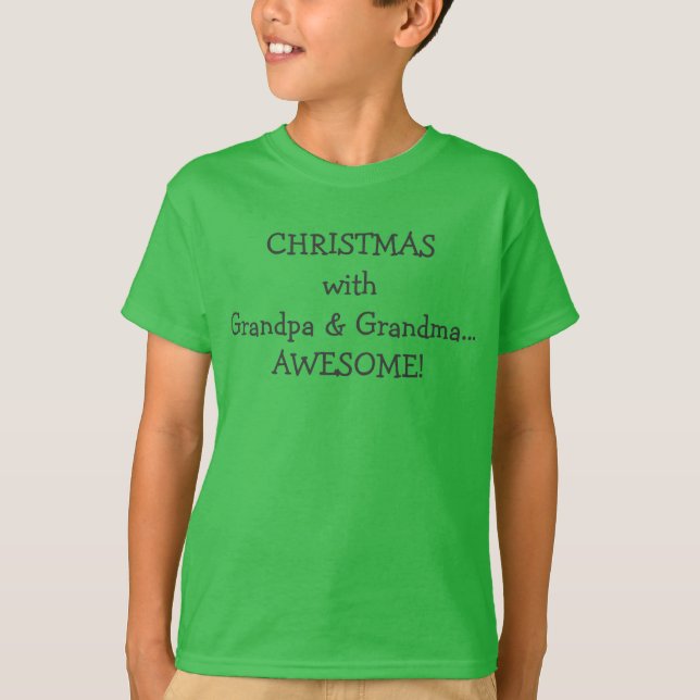 "JUL med morfadern & mormodern… ENORMA" Tshir T-shirt (Framsida)