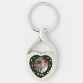 Jul med Pet Keychain by RoseWrites Twisted Heart Silverfärgad Nyckelring