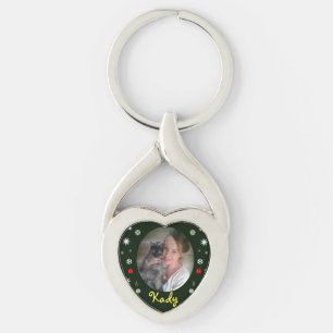 Jul med Pet Keychain by RoseWrites Twisted Heart Silverfärgad Nyckelring