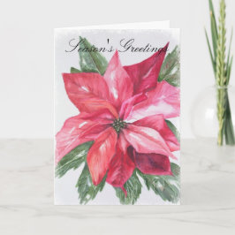 Jul med röda Poinsettia Helgkort