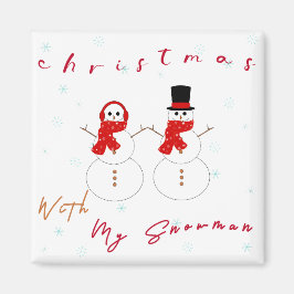 Jul med Snögubbe | Kute Julmagnet Magnet