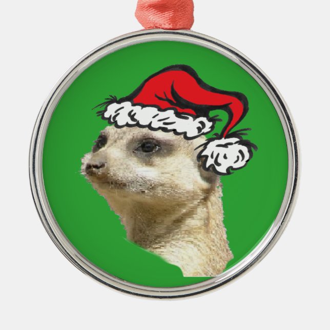 Jul Meerkat Cust. Premium Round Ornament (Framsidan)