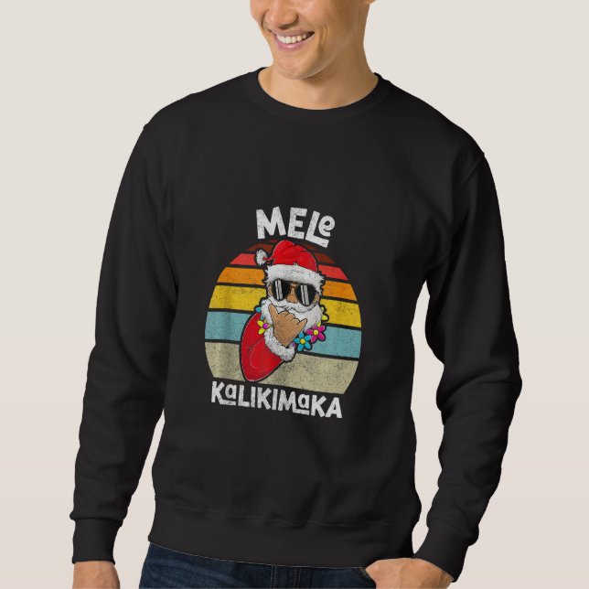 Jul Mele Kalikimaka Boy Apparel Shaka Santa Lång Ärmad Tröja (Framsida)