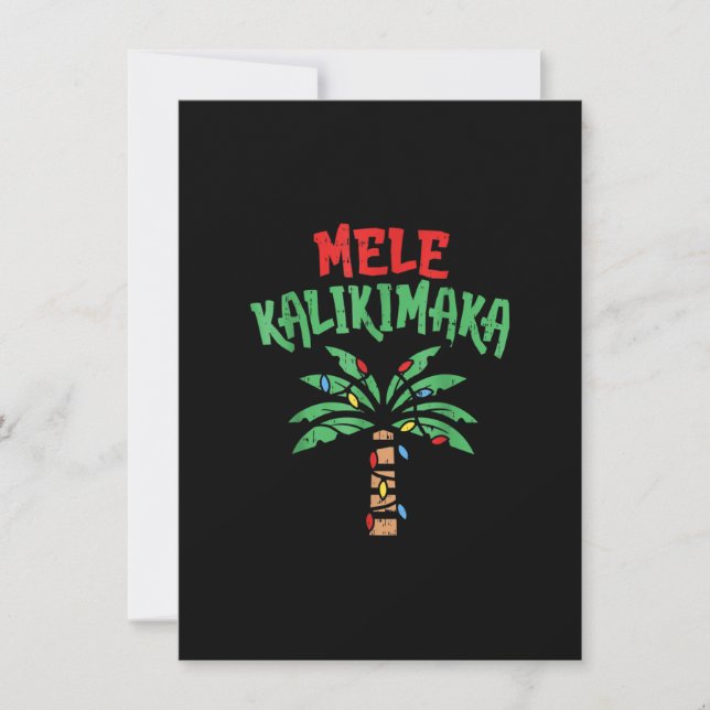 Jul Mele Kalikimaka Handflatan Träd Hawaiian Light Inbjudningar (Framsida)