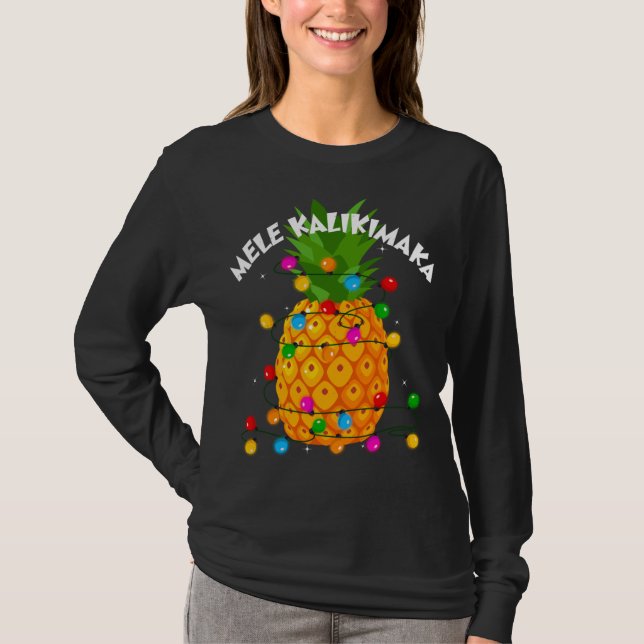 Jul Mele Kalikimaka Pineapple Älskare Hawaii X T Shirt (Framsida)