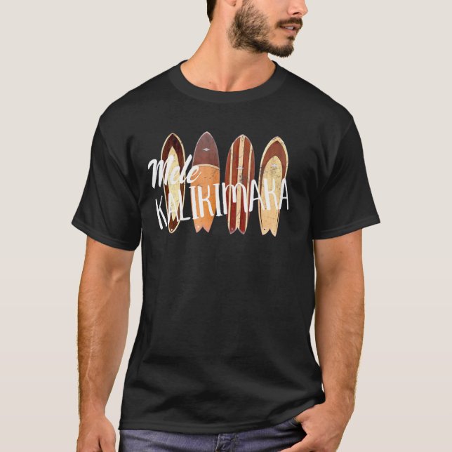jul Mele Kalikimaka Surfboard Hawaii T Shirt (Framsida)