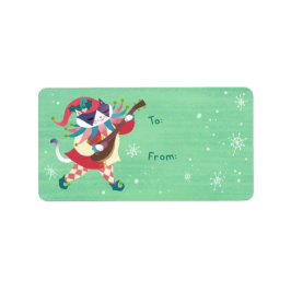 Jul Meowgical Jester Cat Sticker Gift Märkre Adressetikett
