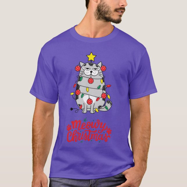 Jul Meowy Juli Katt T Shirt (Framsida)
