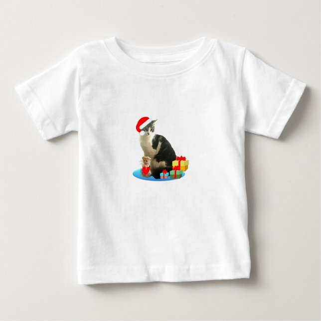 Jul Merlin katt T Shirt (Framsida)