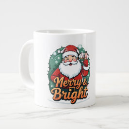 Jul - "Merry & Bright Santa" Jumbo Mugg